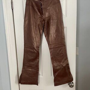Cache brown leather pants, size 0